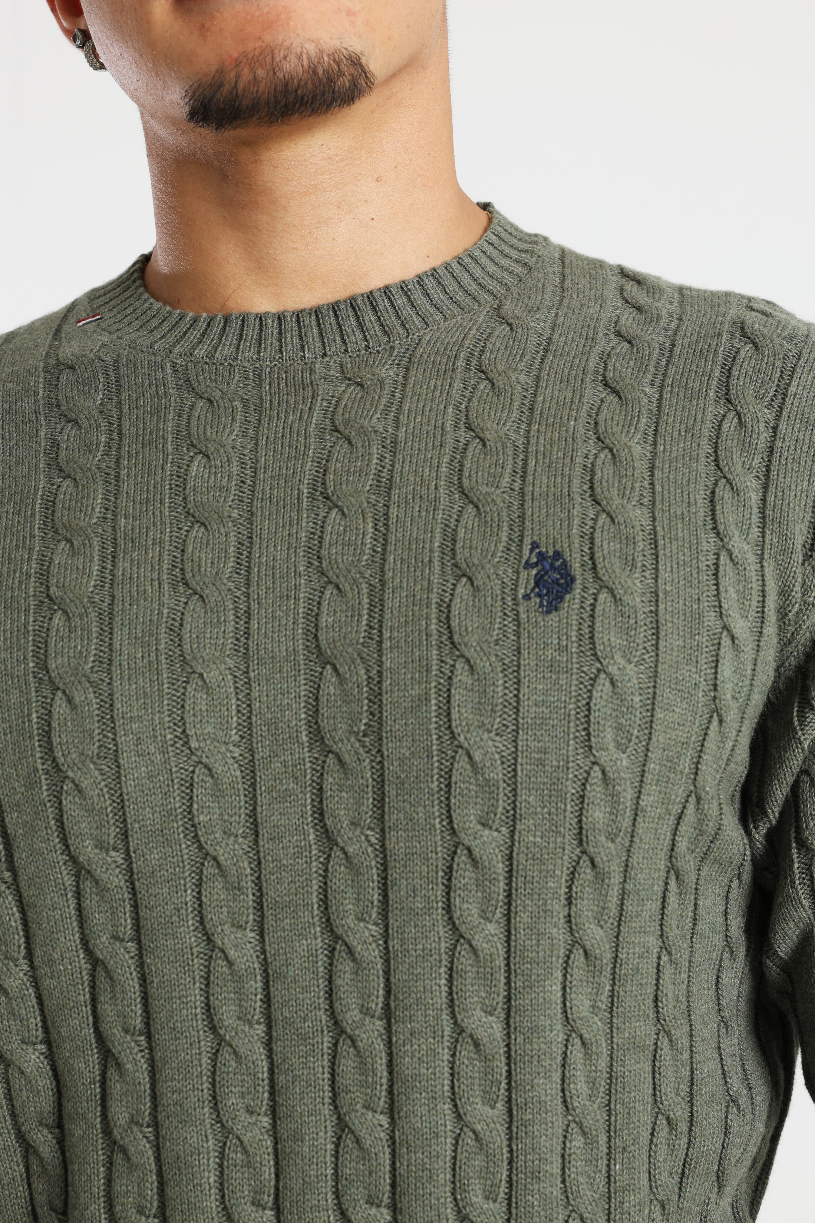 Bert knitted sweater - Olive Heather