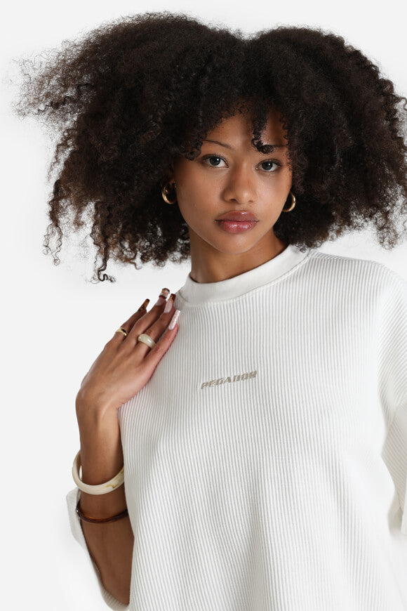 Amanda Strukturiertes Oversize T-Shirt - Washed Warm White