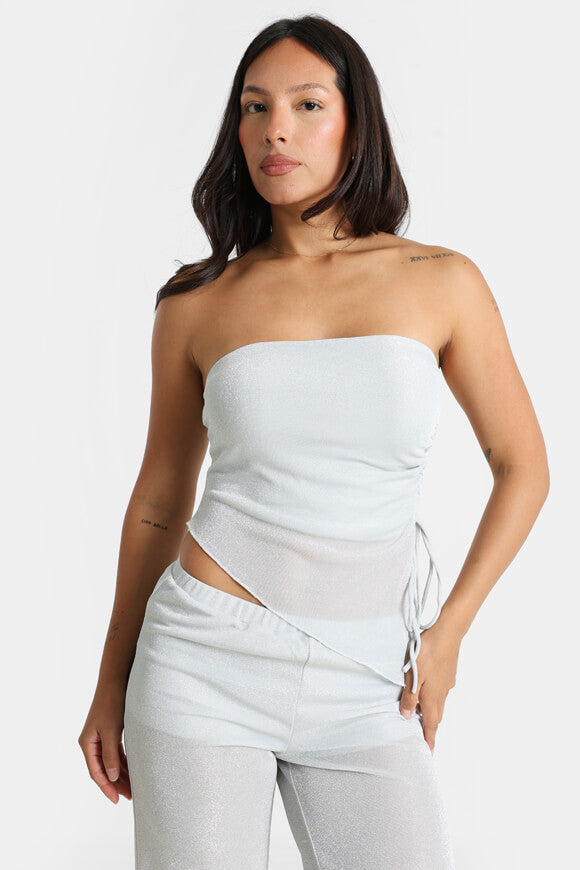 Top a fascia glitterato - Argento