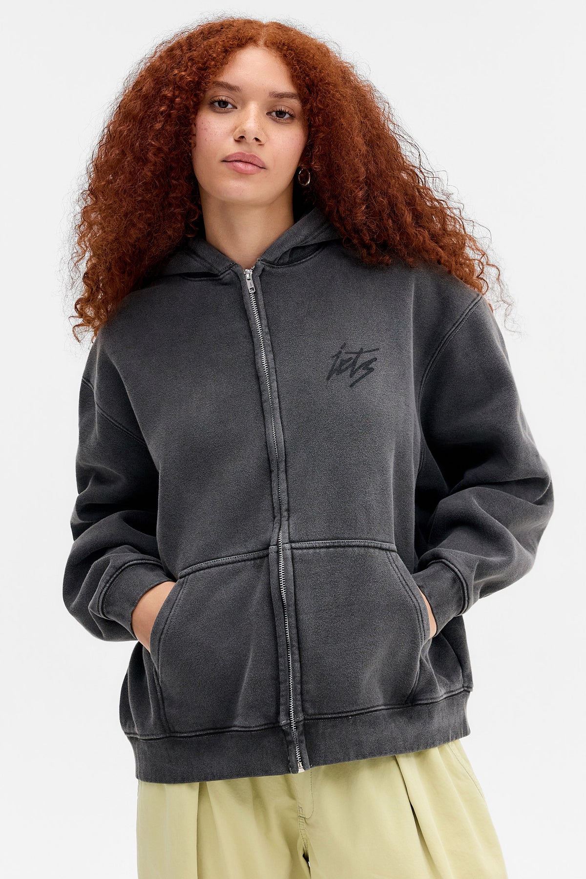 Oversize Kapuzensweatjacke - Dark Grey