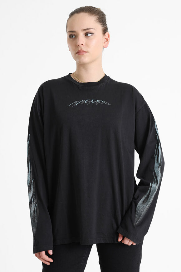 Nitric Oversize Langarmshirt - Black + Blue