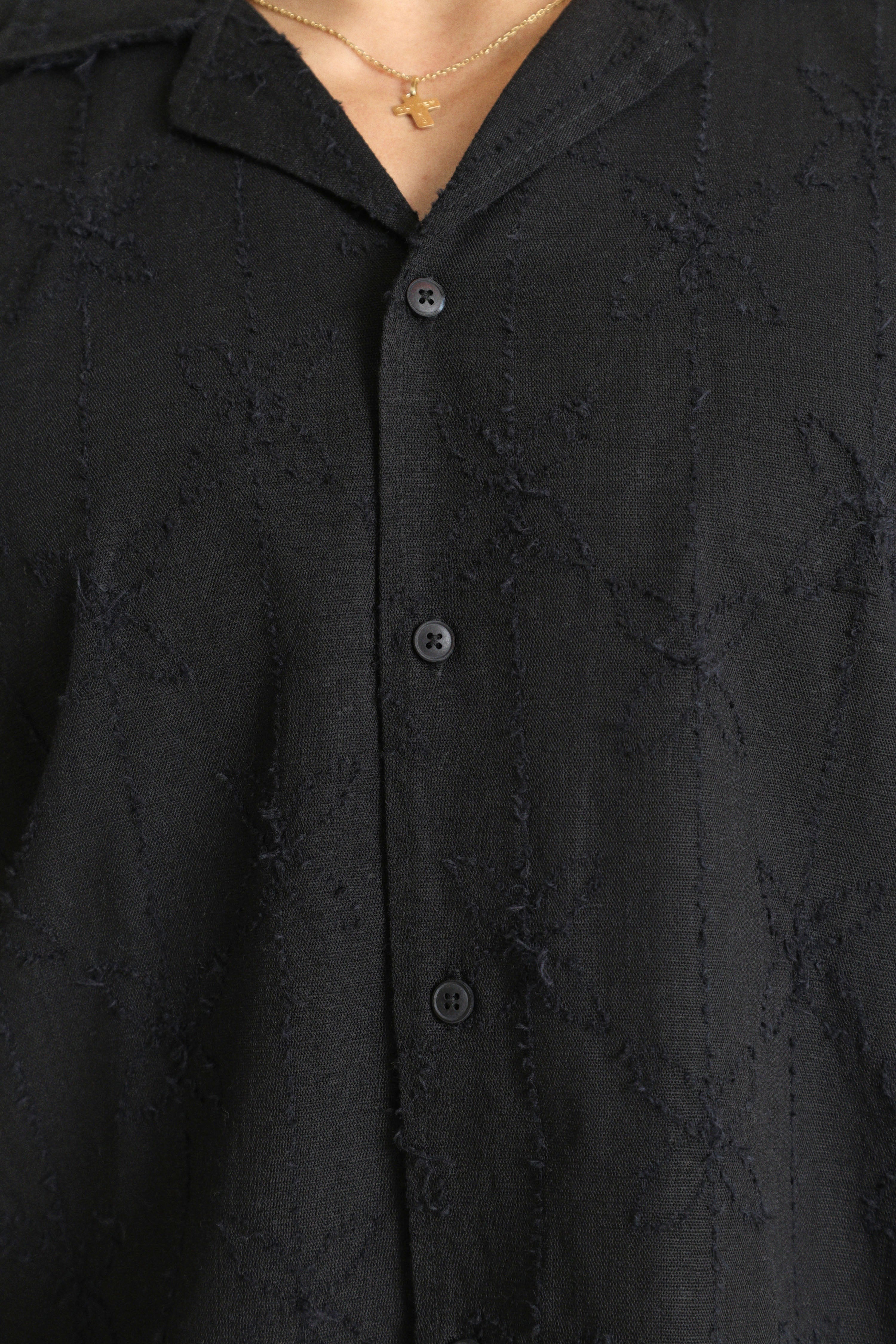 Shirt in structured fabric - Black