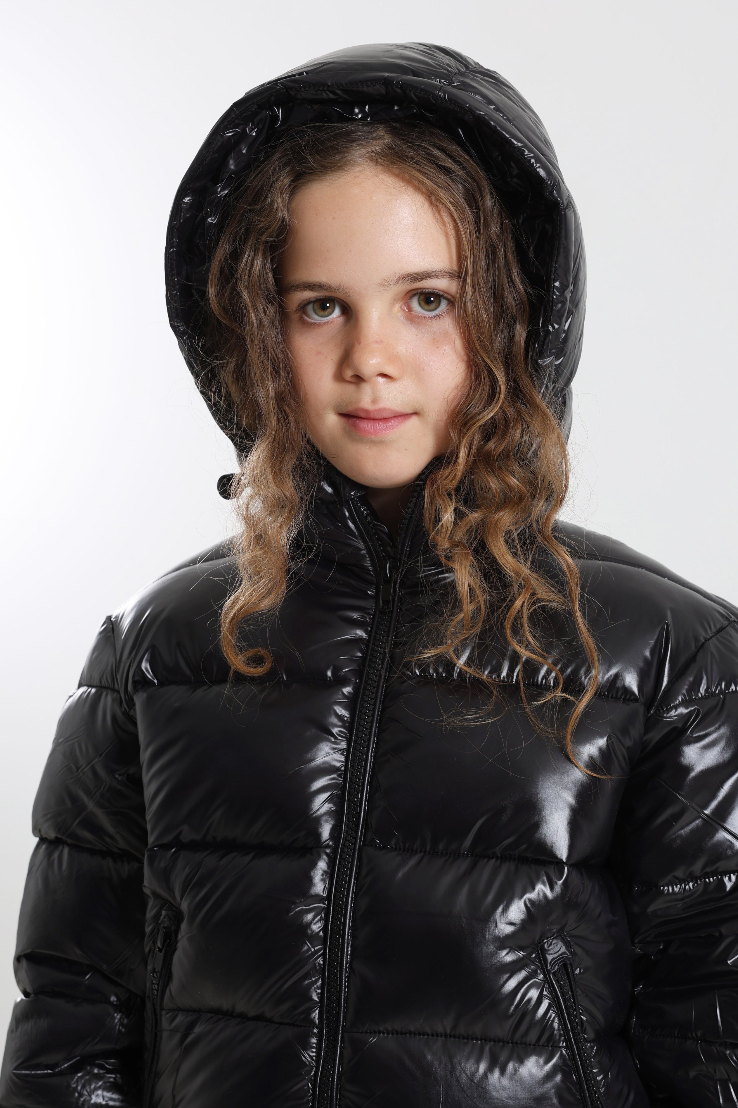 Pufferjacke in Glanz-Optik - Schwarz