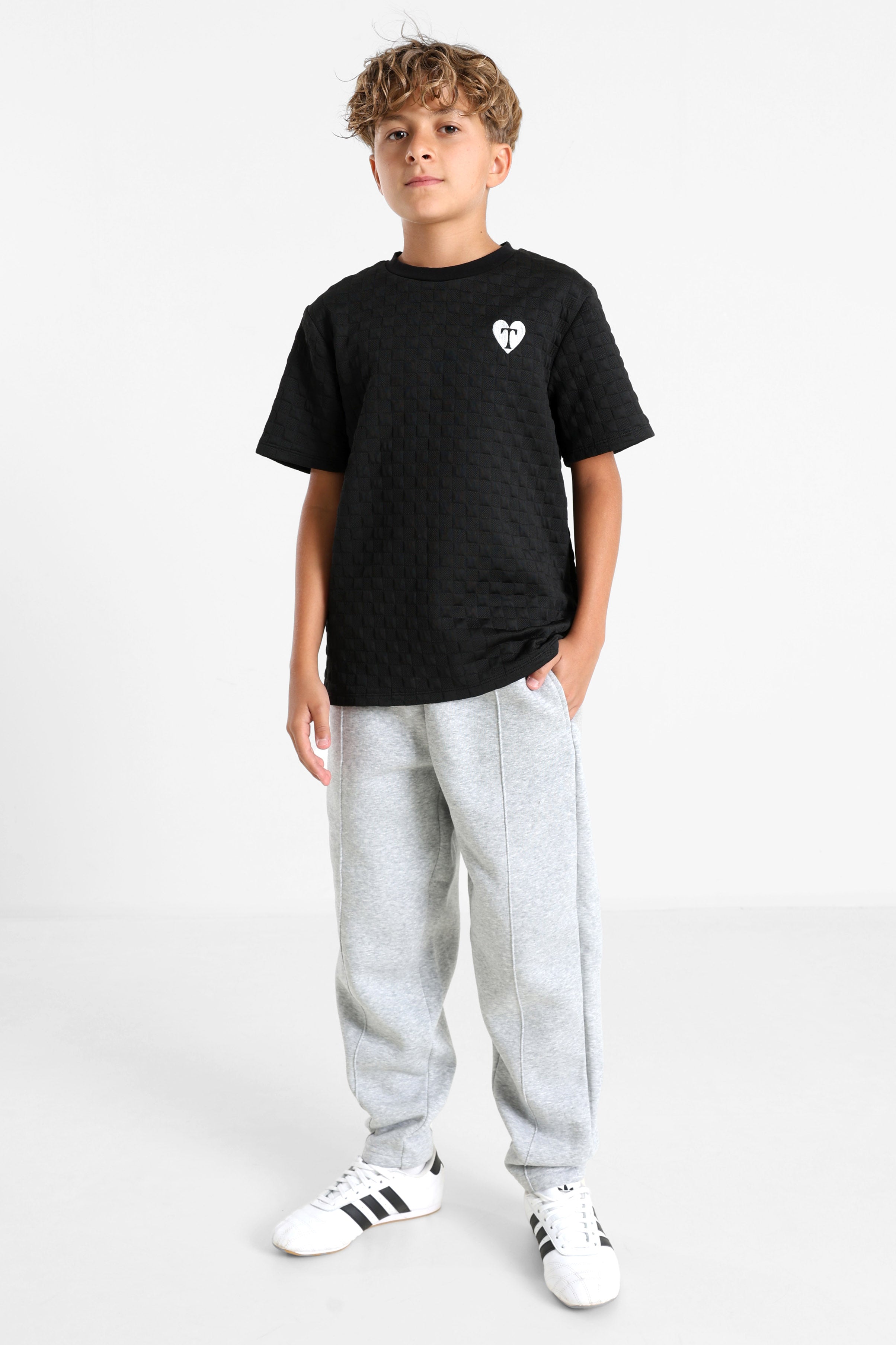 Strukturiertes T-Shirt - Schwarz