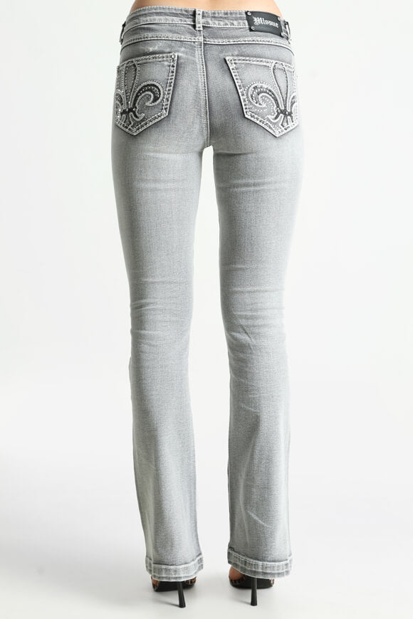 Flare Jeans - Gewaschen Grau
