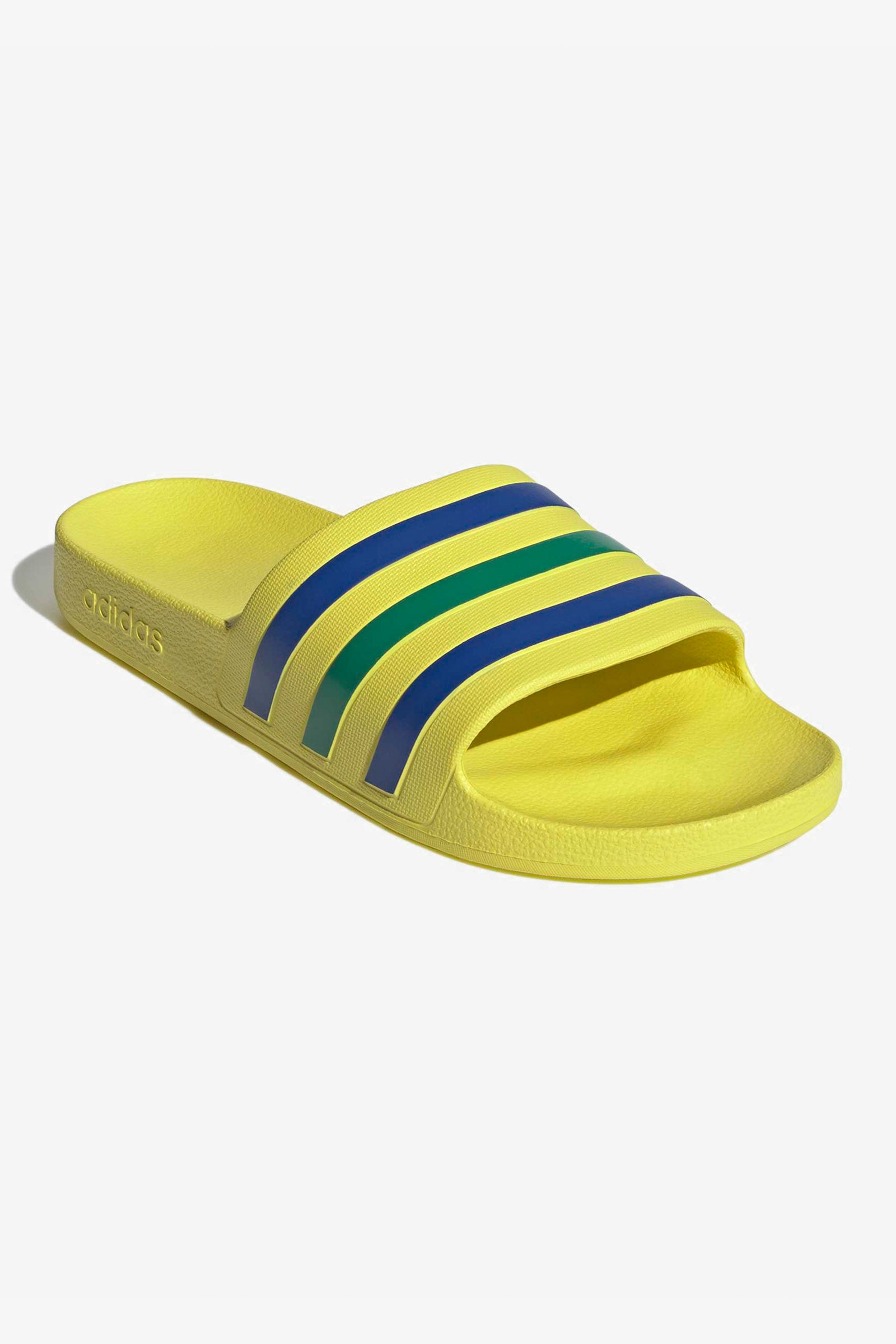 Adilette Aqua Pantoletten - Bright Yellow + Bold Blue + Bold Green