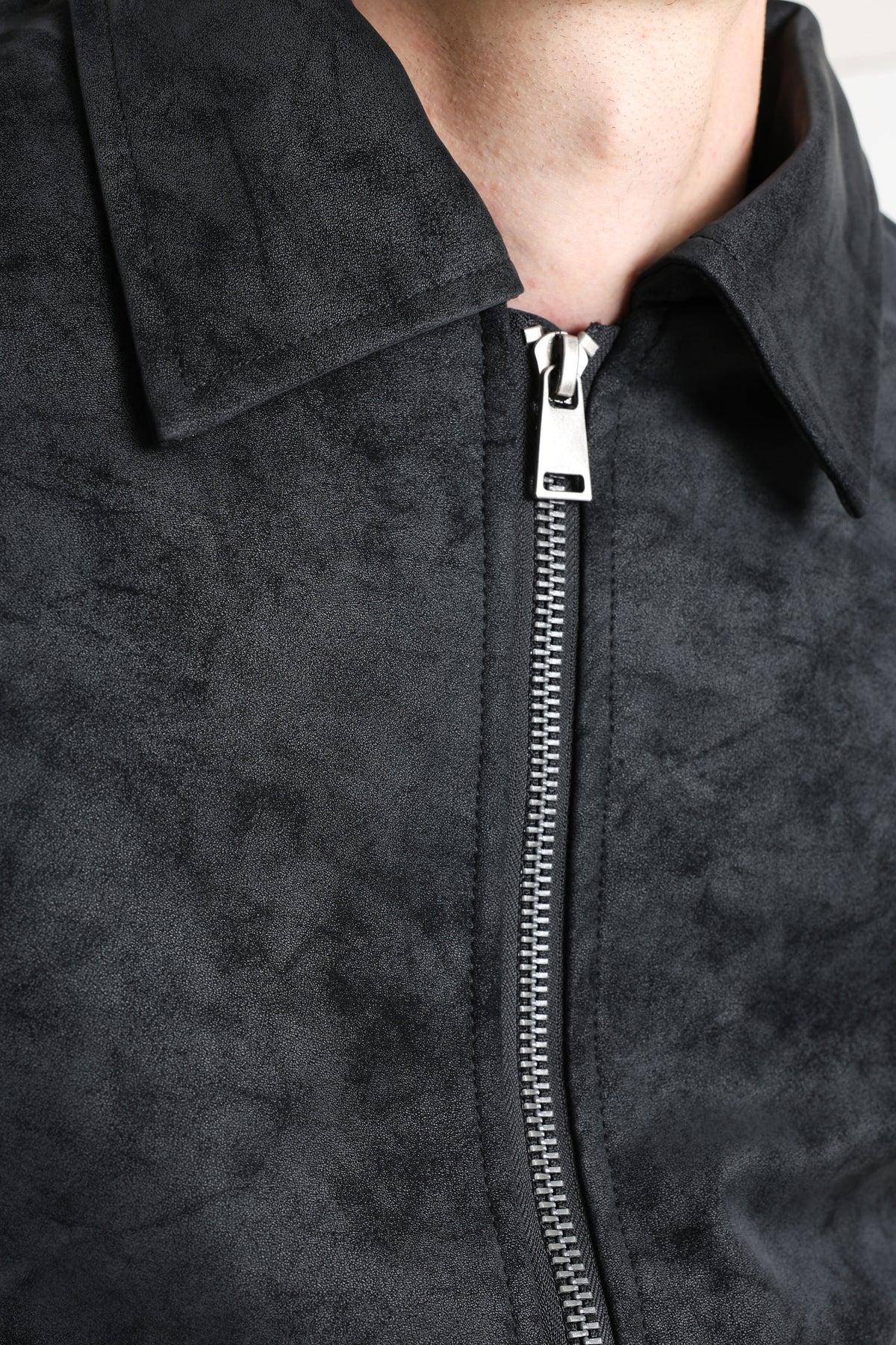 Veste en similicuir doublée - Black