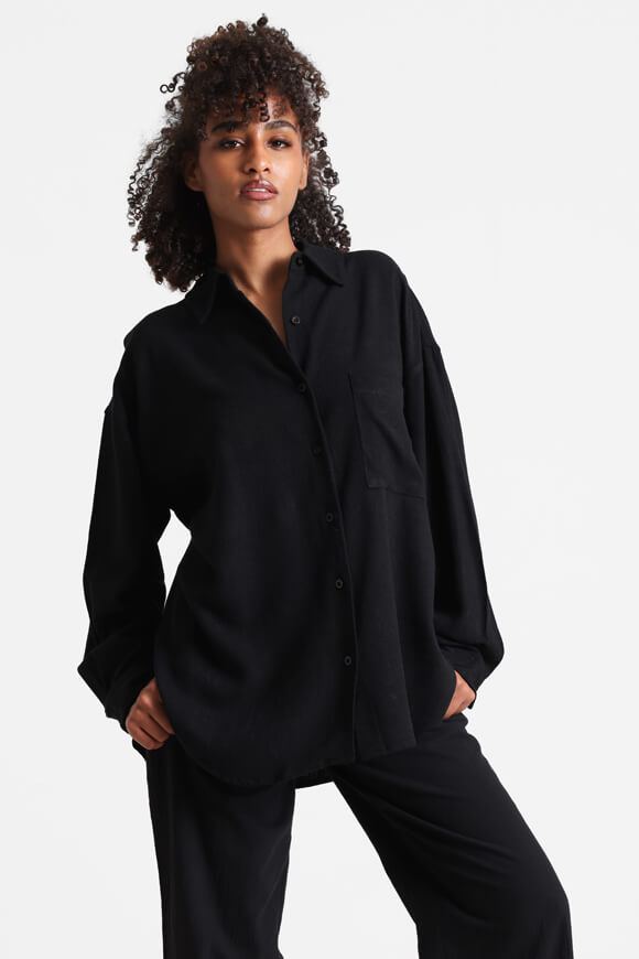 Chemise oversize en lin - Noir