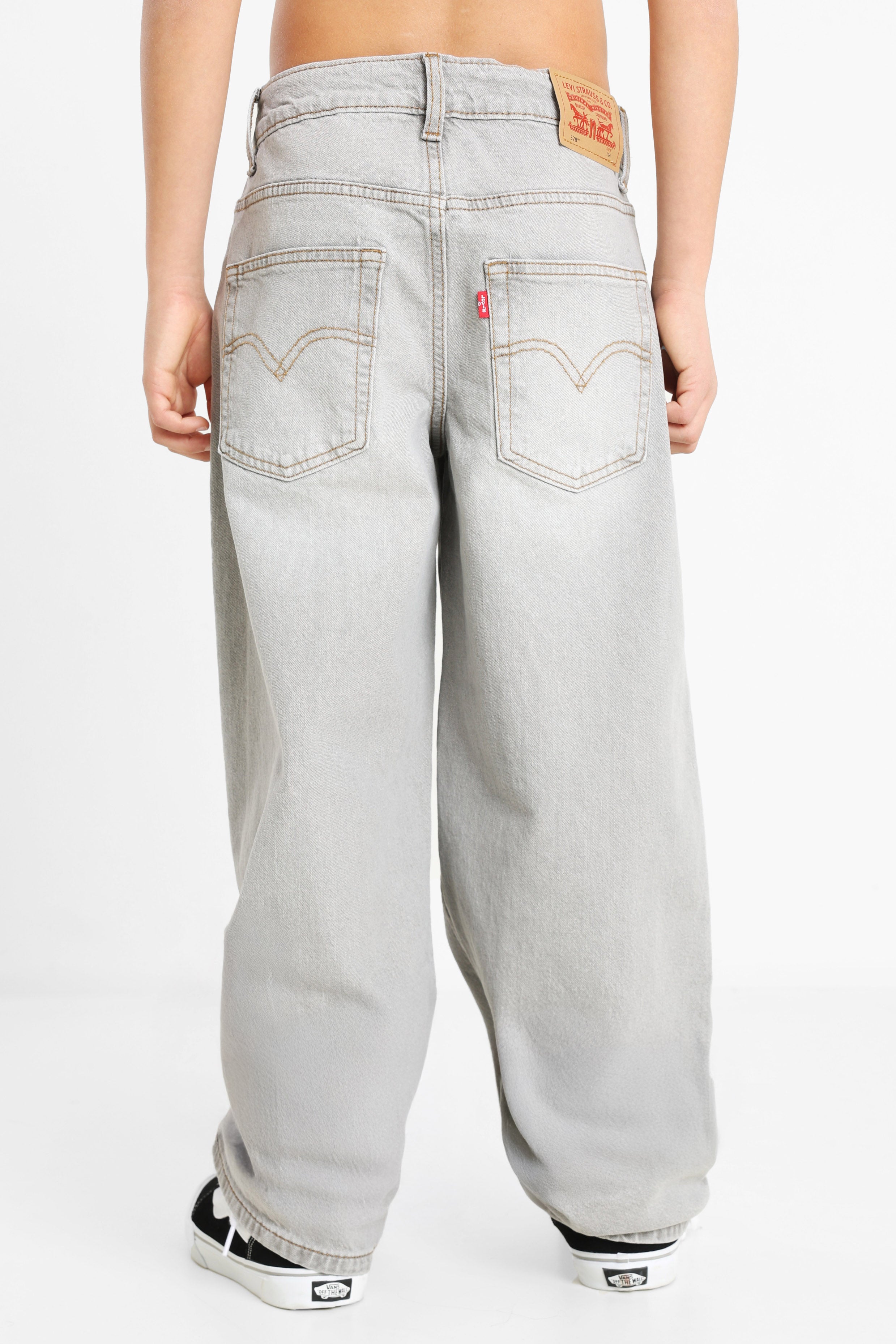 Stay Baggy Taper Jeans - Light Grey
