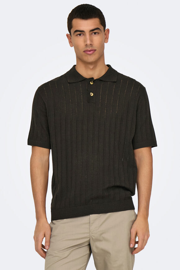 ONSKENT Strick Poloshirt - Demitasse