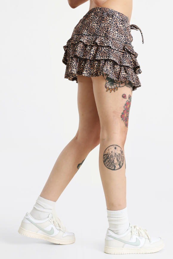 Gerippter Minirock mit Innneshorts - Leo