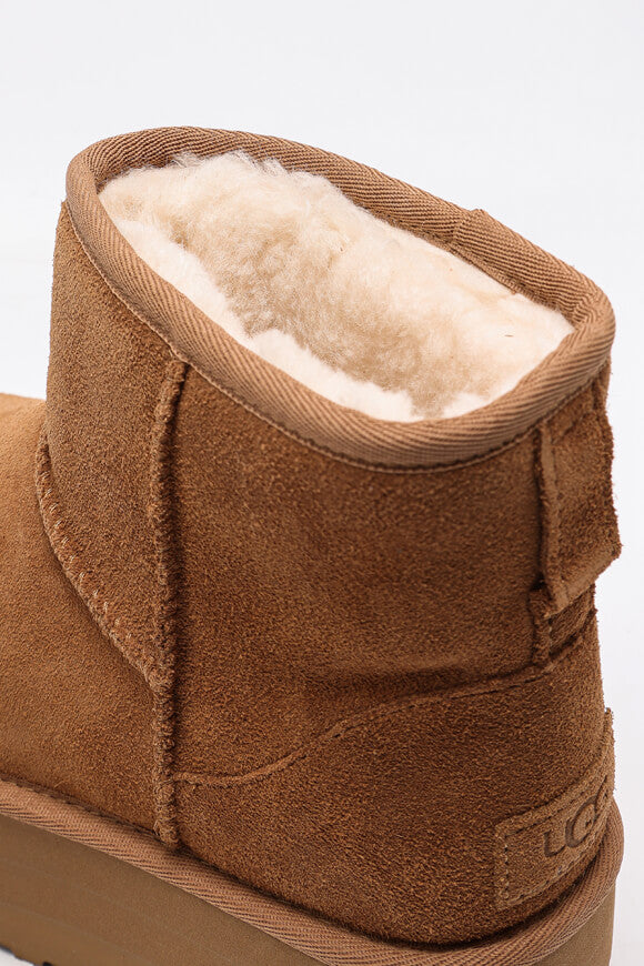 Classic Mini gefütterte Plateau Stiefelette - Chestnut