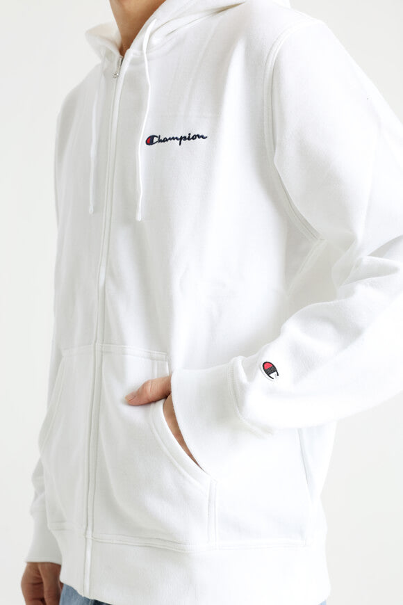 Hooded zip-up sweatshirt - White