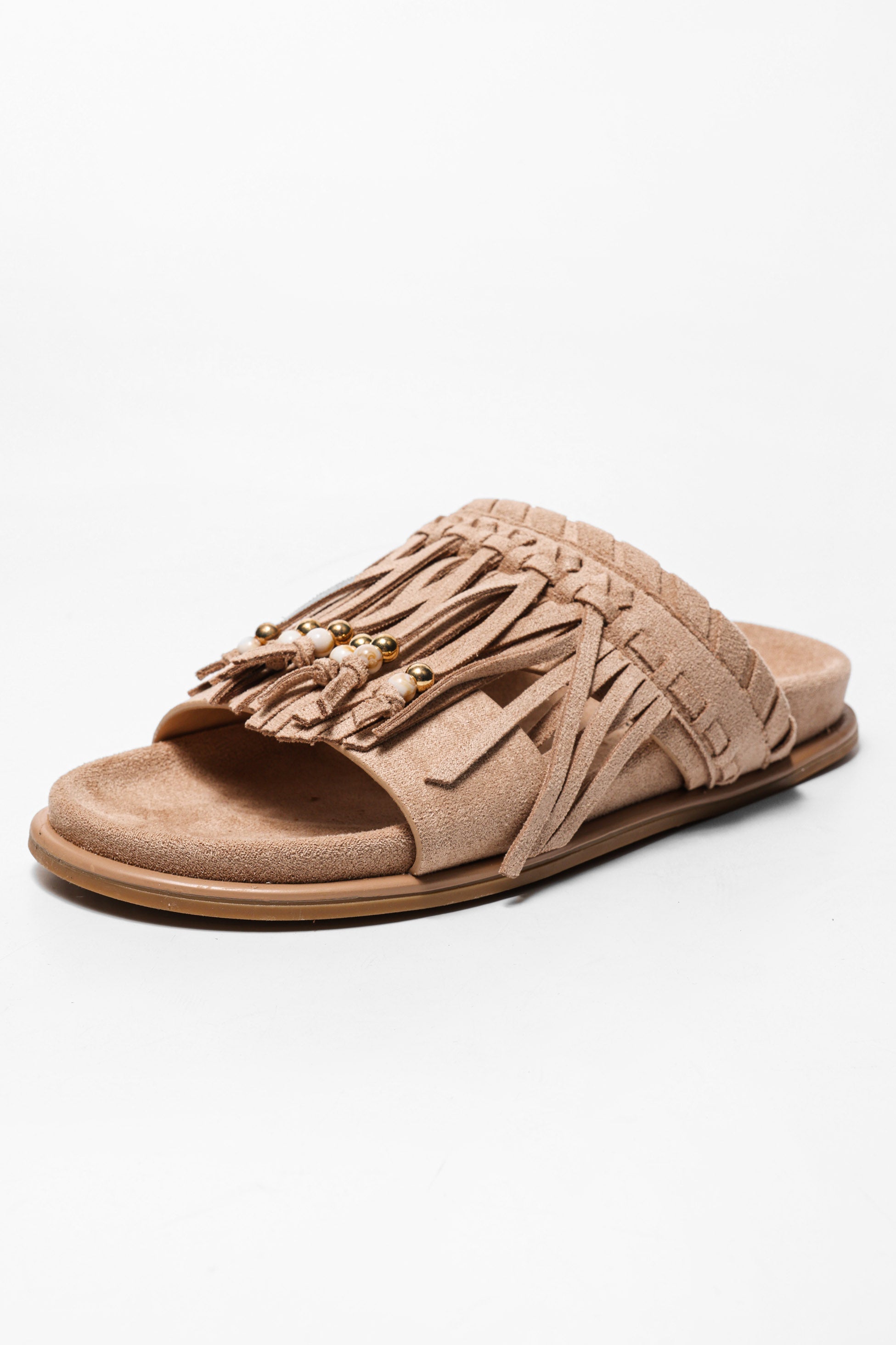 Fransen Pantoletten - Sand