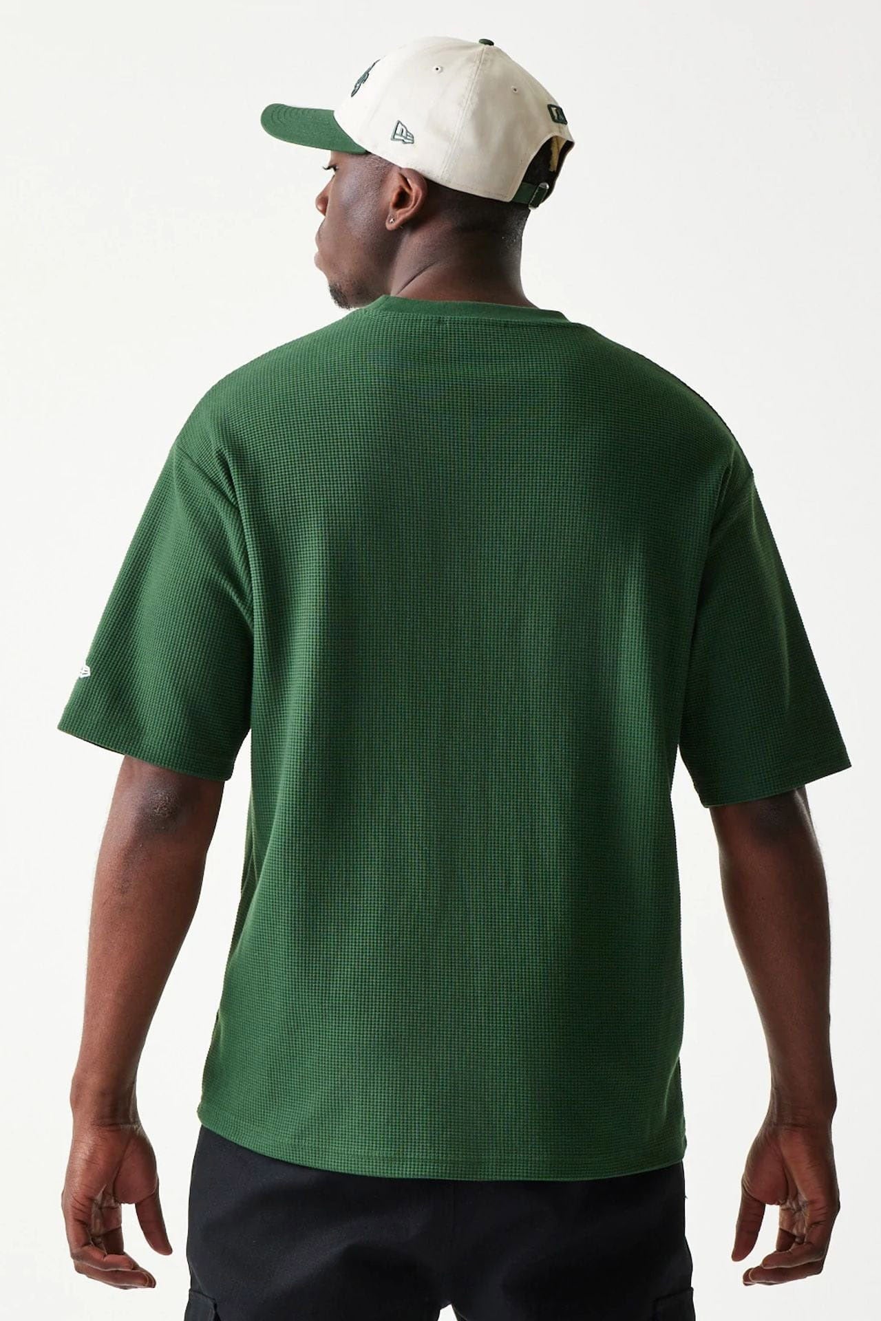 Oversize T-Shirt mit Waffelstruktur - Dark Green