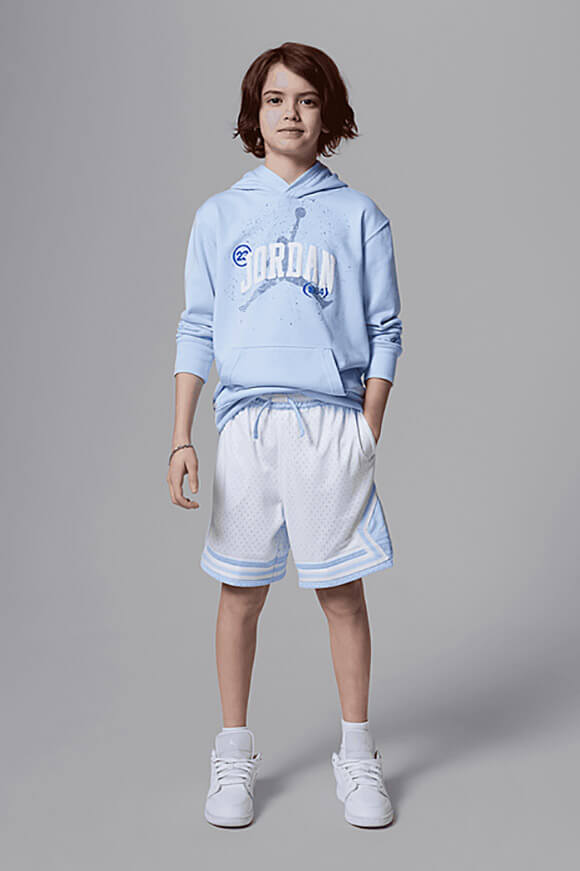 Pantaloncini a rete Air Diamond - Bianco + Blu idrogeno