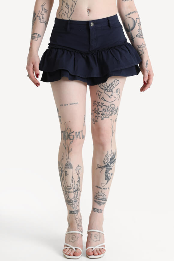 Mini skirt with inner shorts - Navy blue