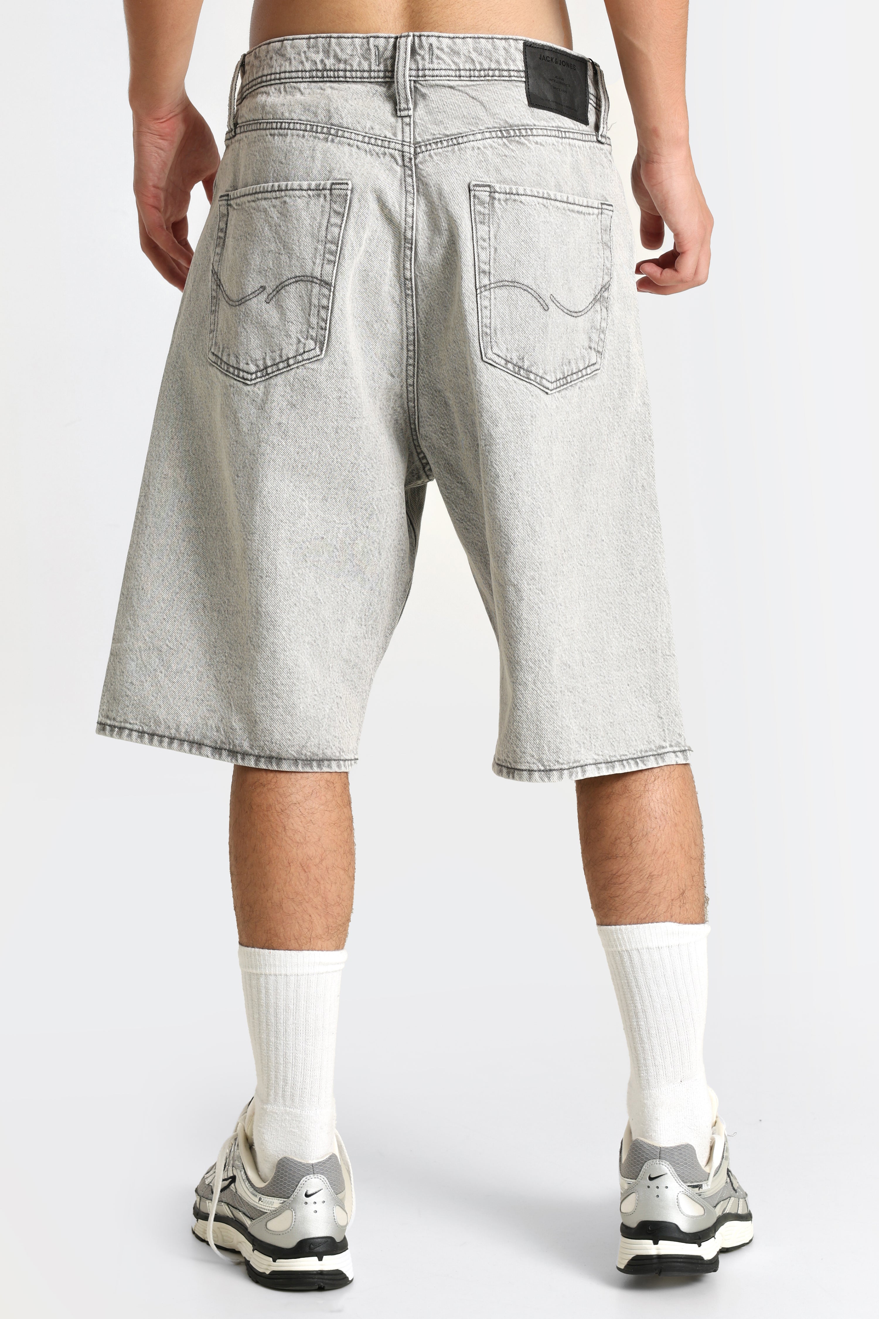 Iron Extra Baggy Fit Jeans Bermudashorts - Grey Denim
