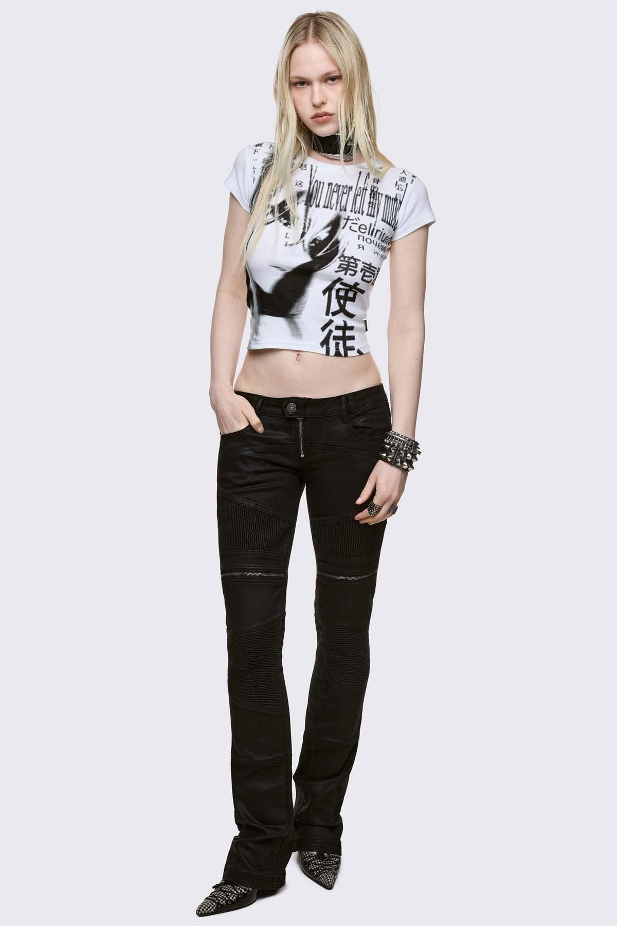 Mind Glitch Crop T-Shirt - White