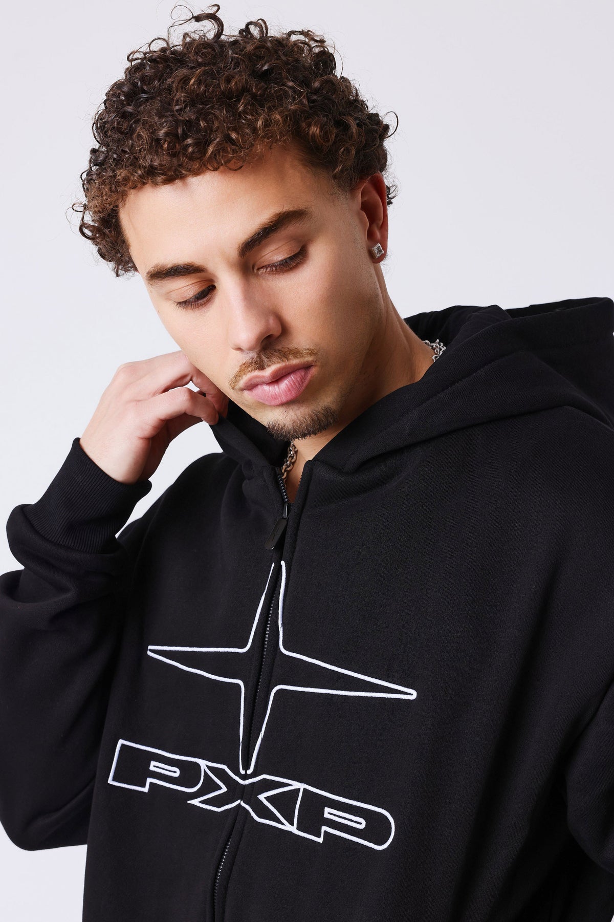 Kapuzensweatjacke - Black