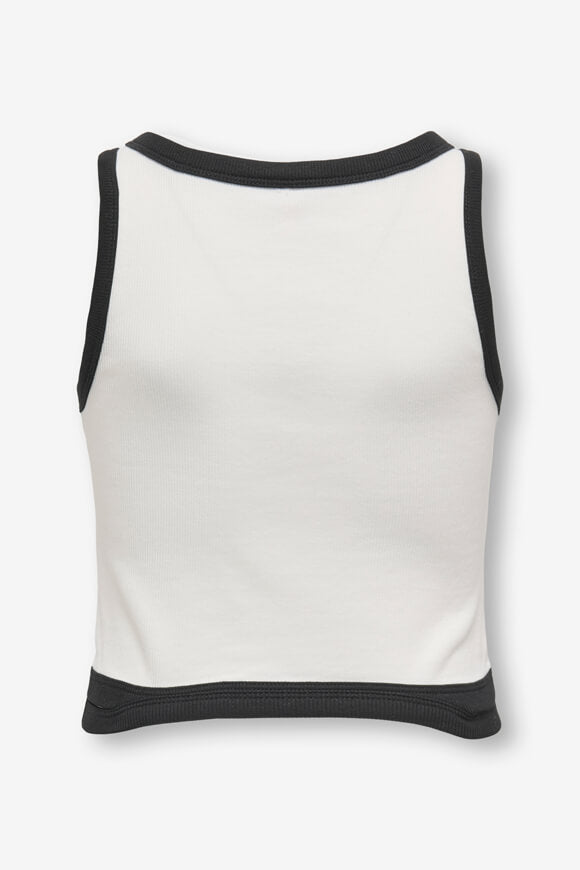 KOGBINA Débardeur à côtes - Cloud Dancer + Black