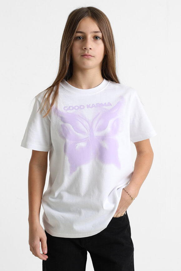Good Karma Butterfly t-shirt ample - White