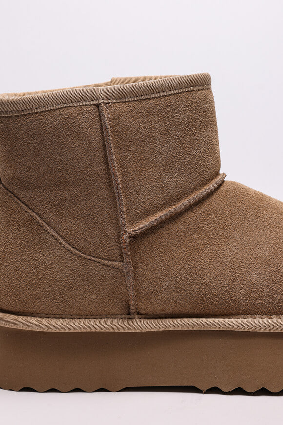 Stivaletto con plateau foderato - Cappuccino