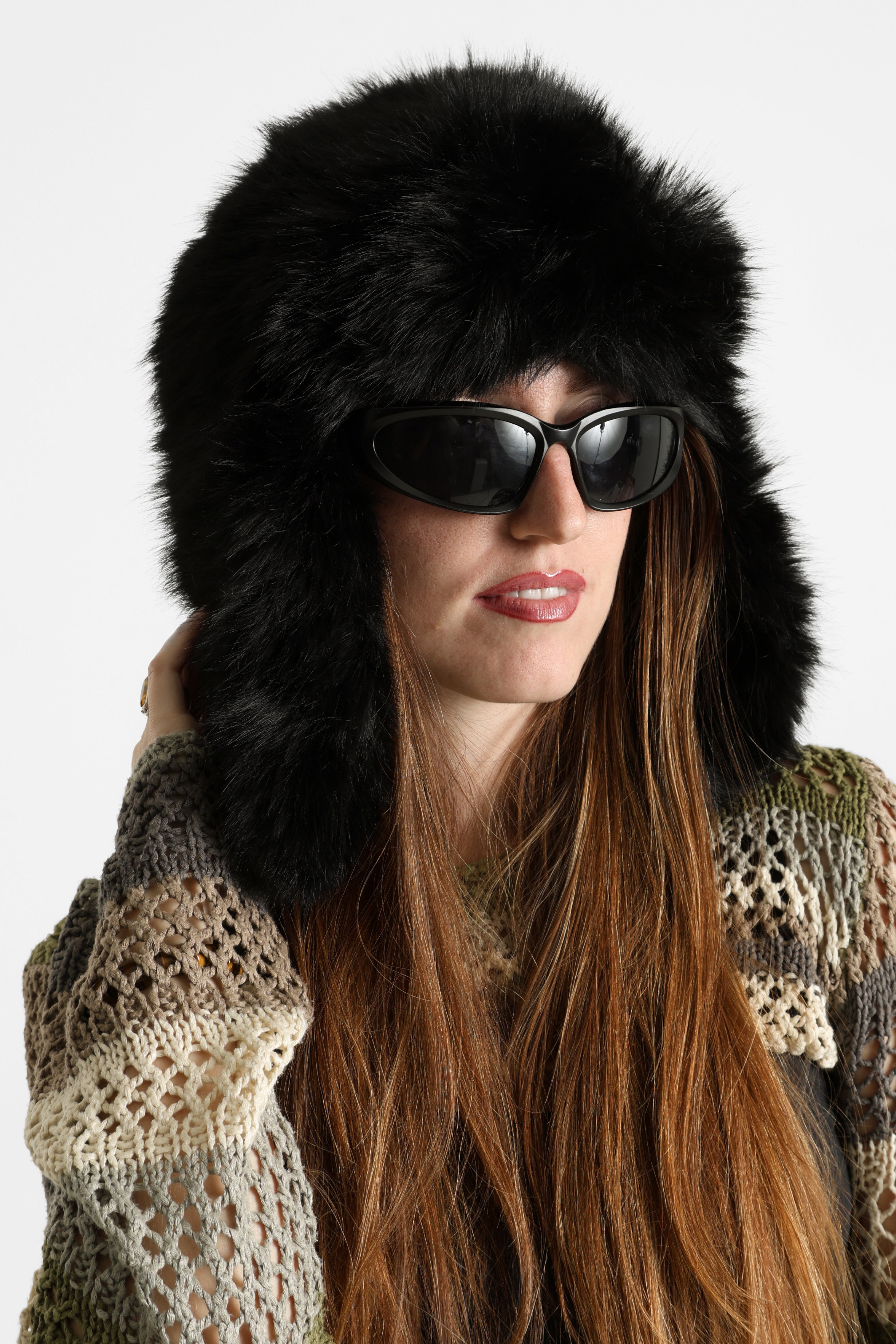 Chapka en fourrure synthétique - Black