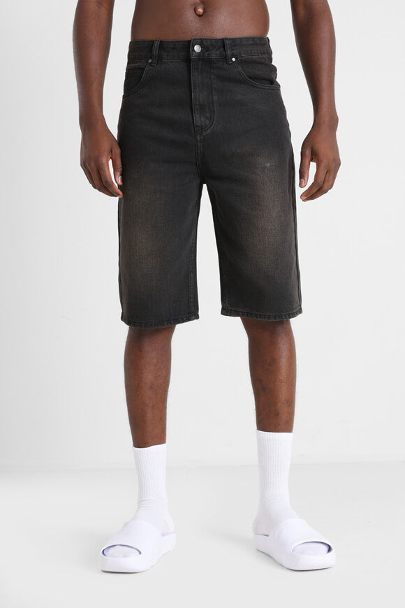 Jeans Bermudashorts - Gewaschen Schwarz