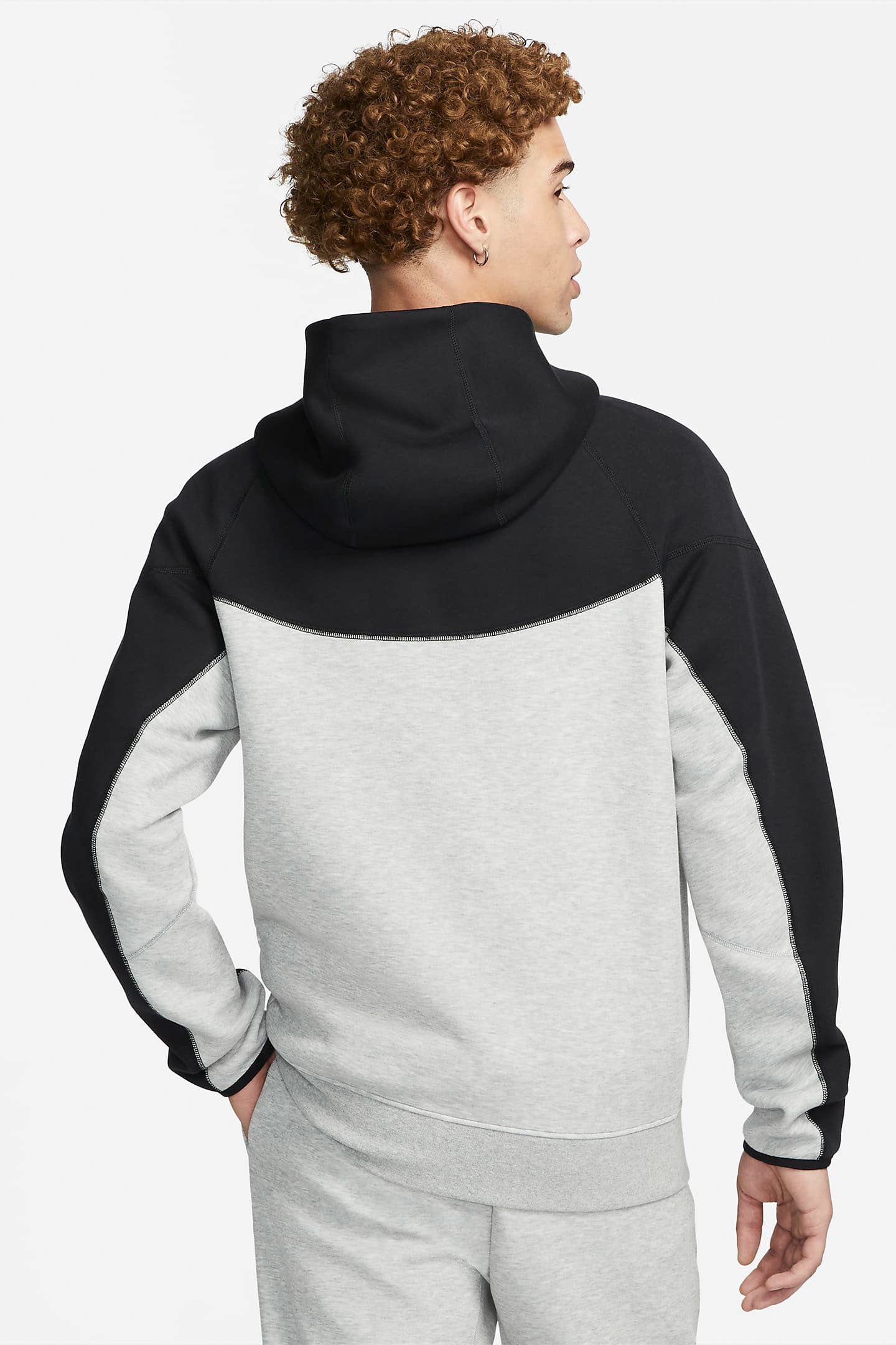 Sportswear Tech Fleece Kapuzensweatjacke - Light Grey Heather + Black