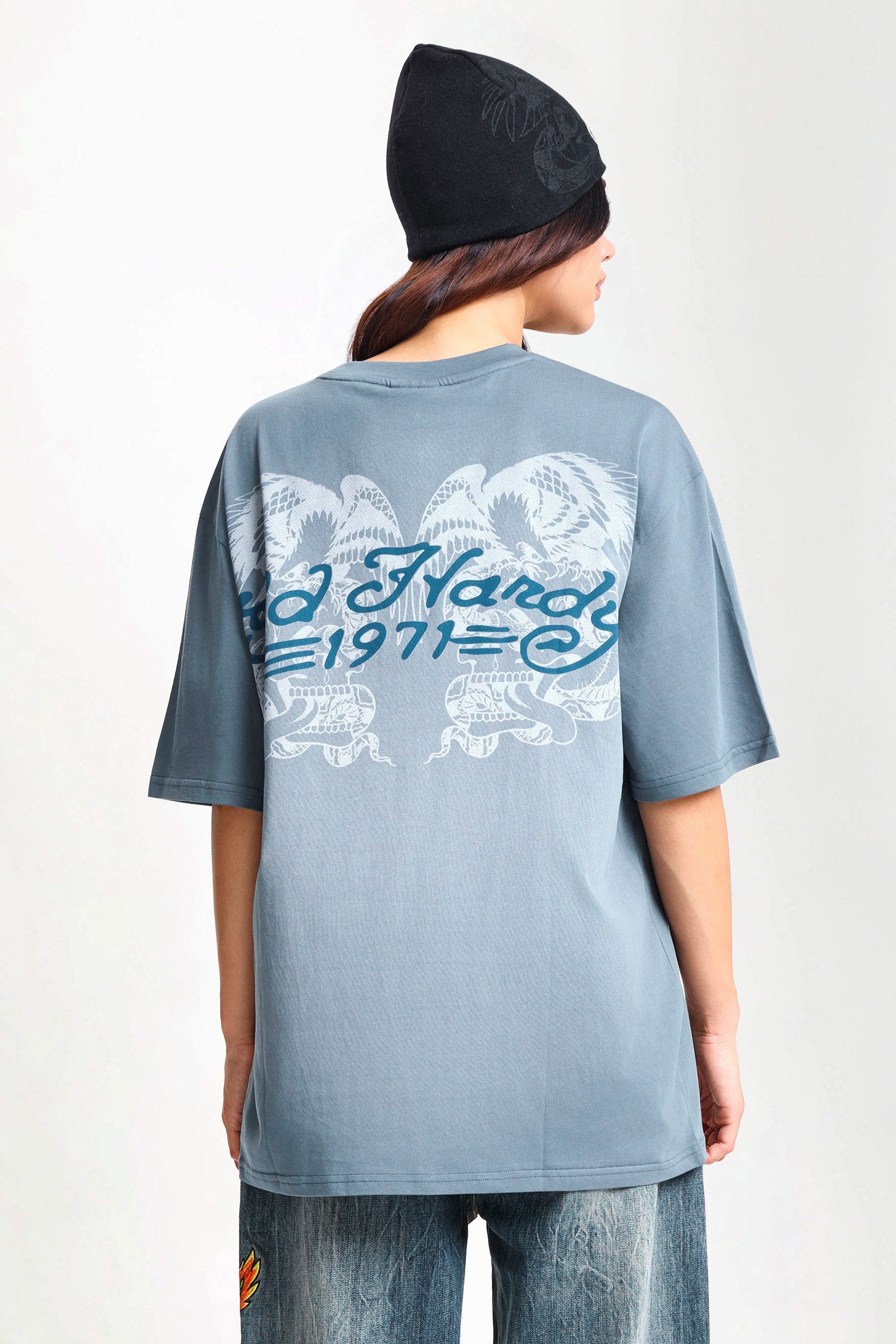 Brave Hearts loose t-shirt - Blue Washed