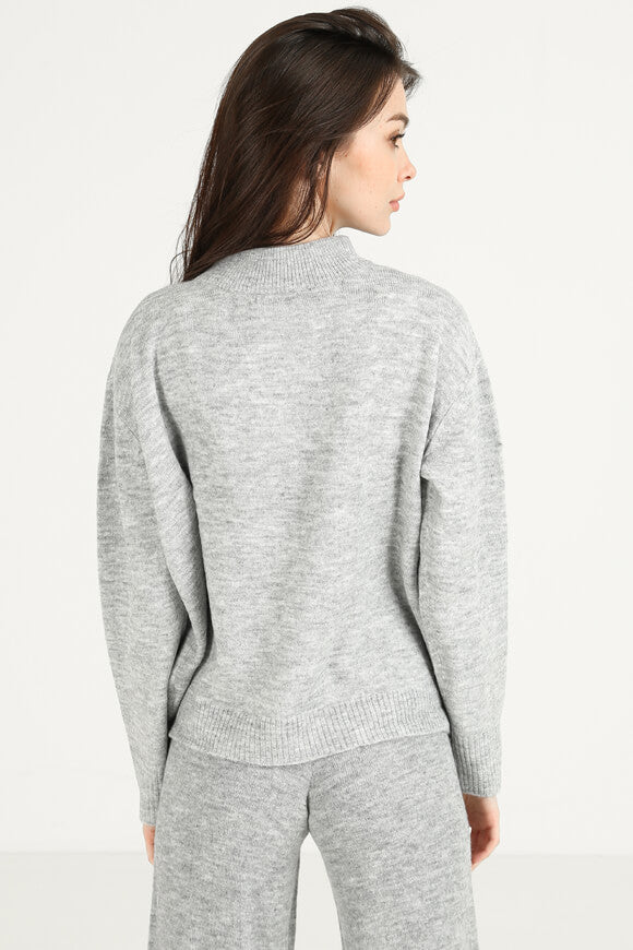 Knitted sweater - mottled gray