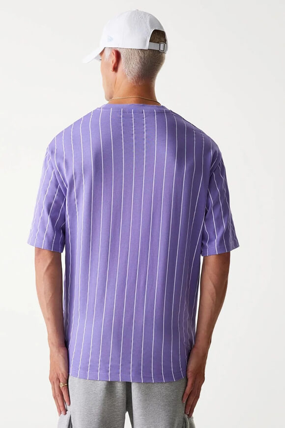 NE Pinstripe Oversize T-Shirt - Purple