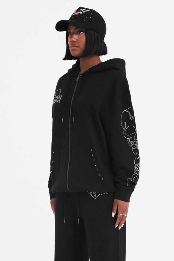 Crystal Skull Kapuzensweatjacke - Black