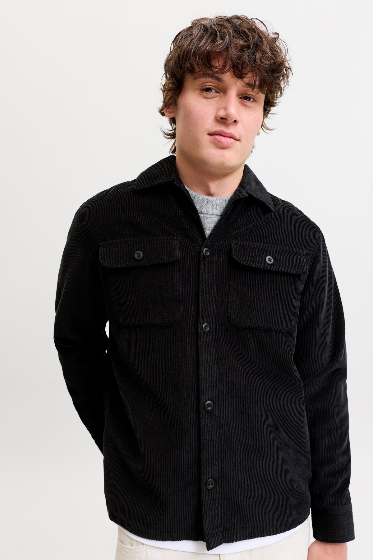 JJEREGENT Cord-Overshirt - Black