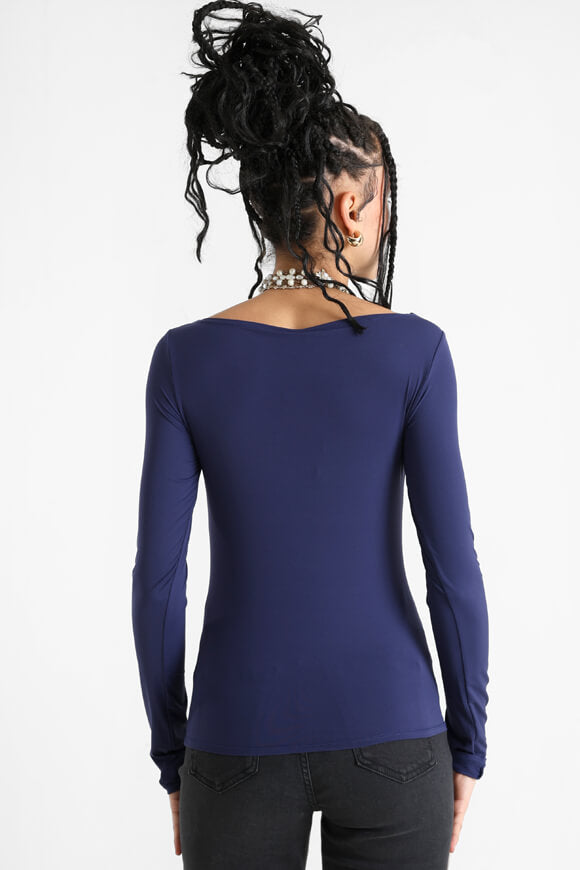 Langarmshirt - Marineblau