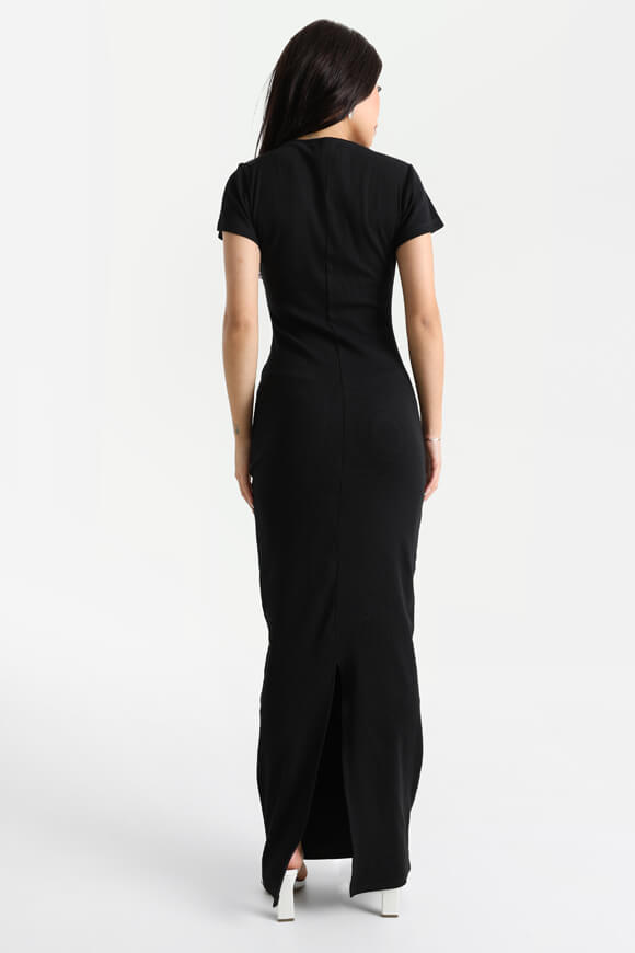 Ribbed maxi dress - black