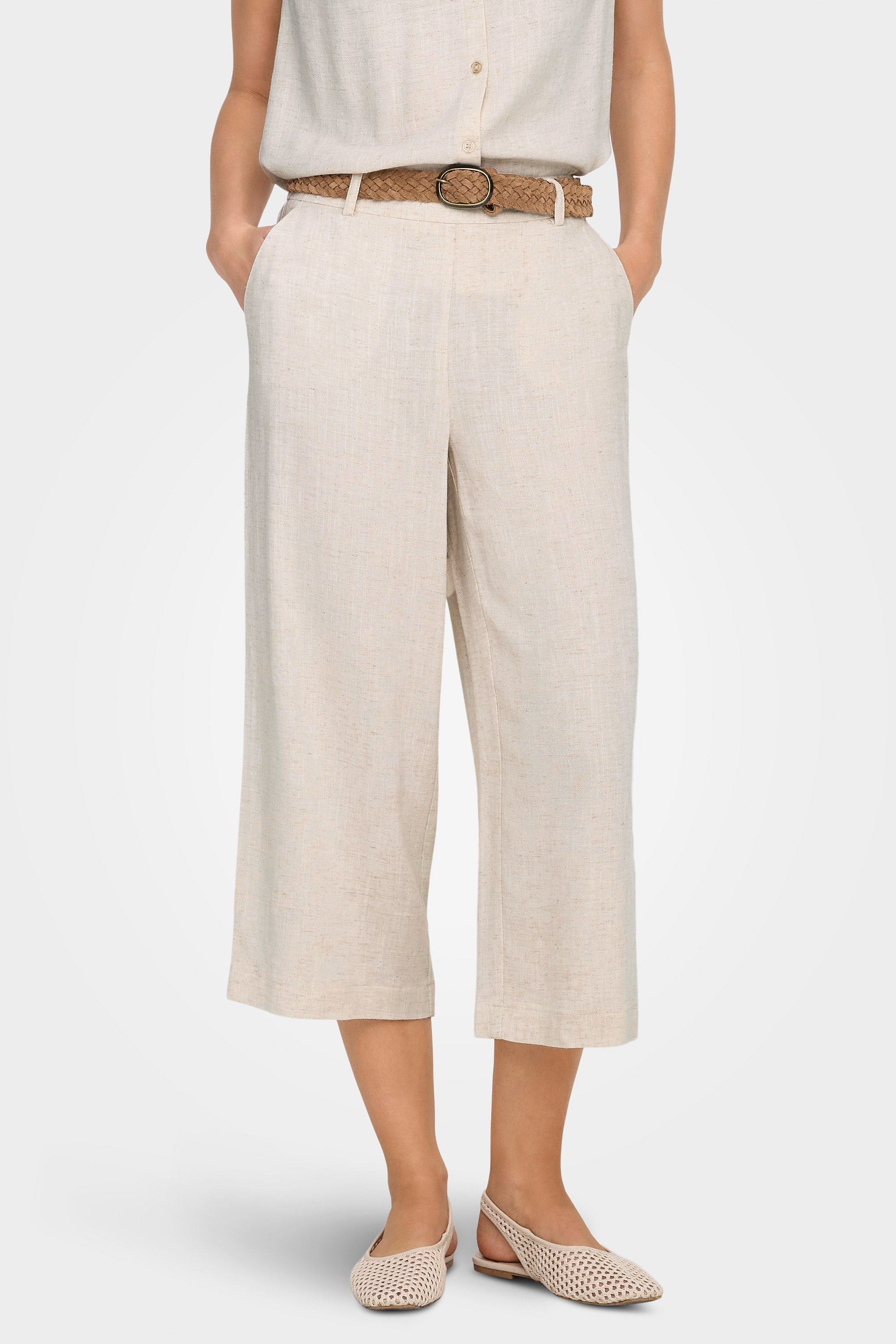 ONLSIESTA 7/8 Leinenhose - Moonbeam