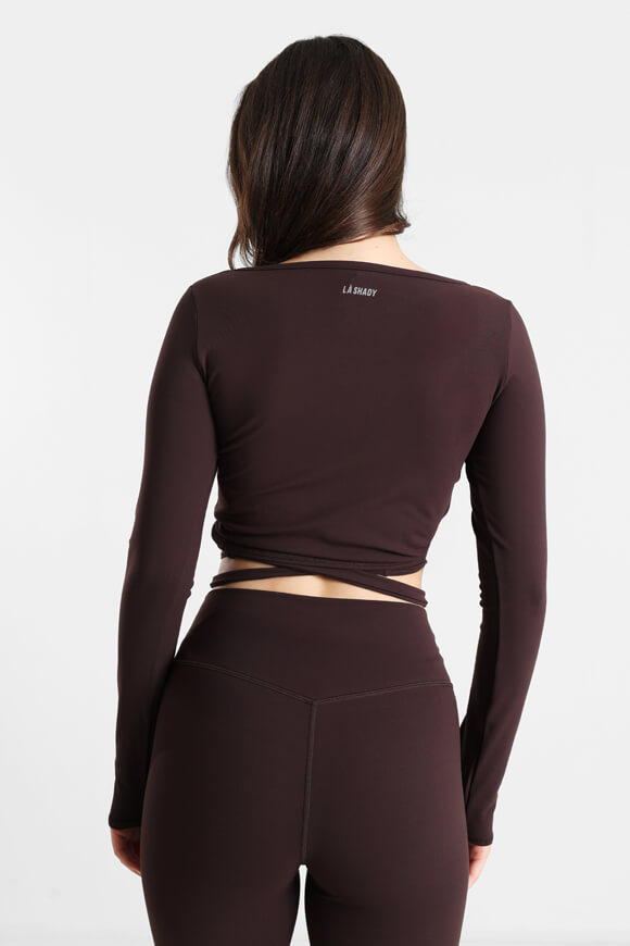 Crop long sleeve shirt - Dark brown