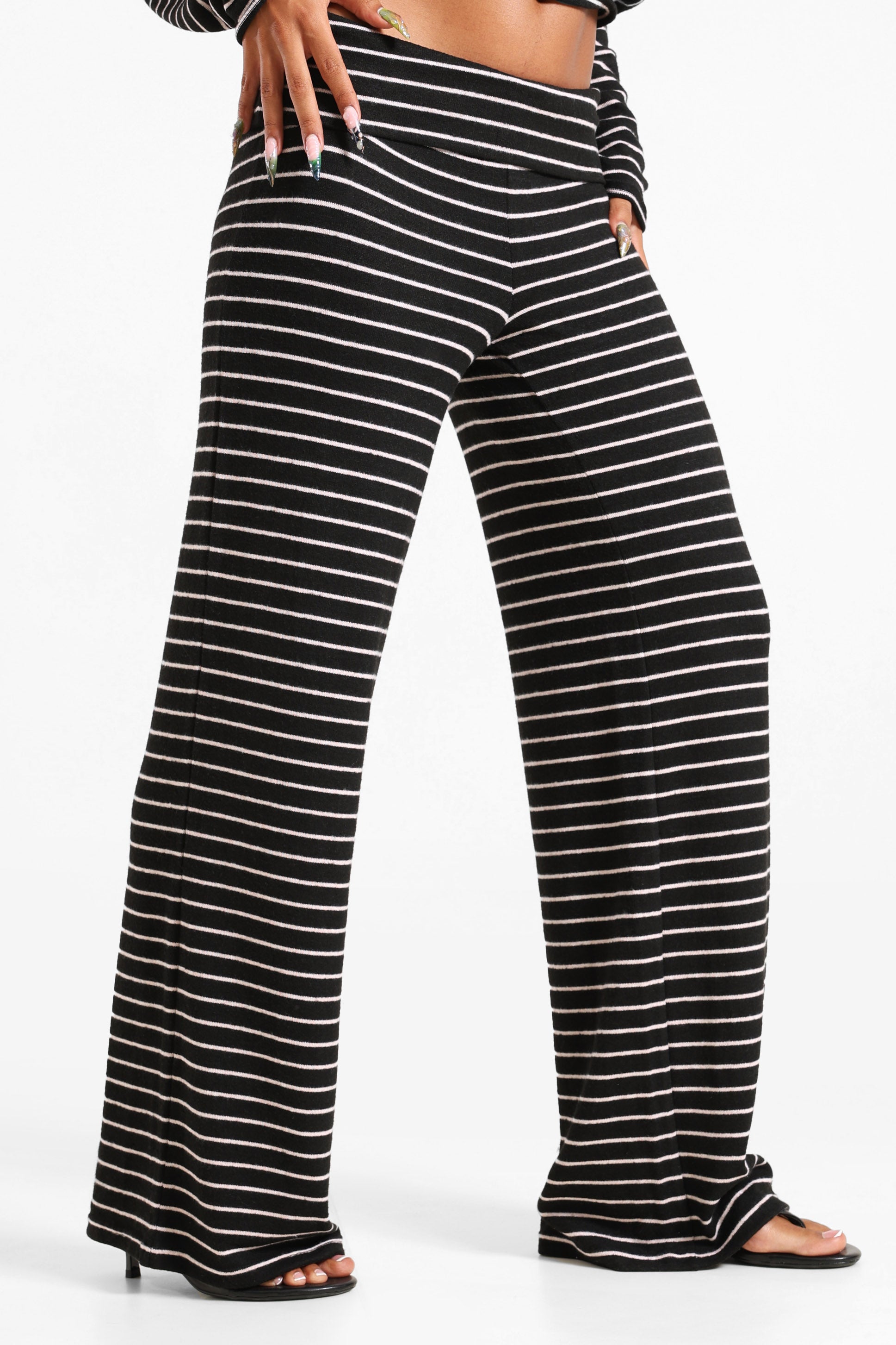 Strickhose - Schwarz + Rosa