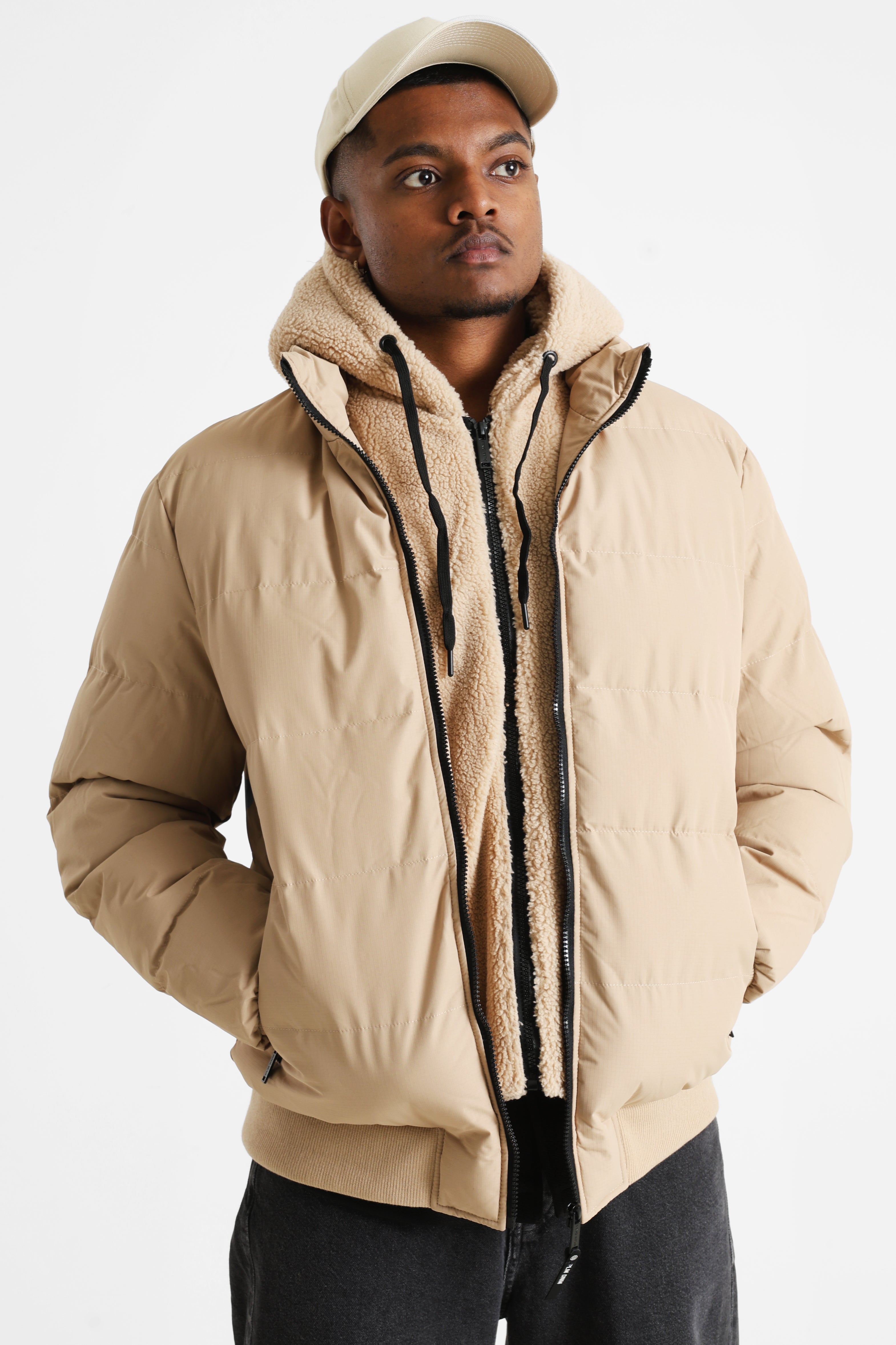 Veste bomber matelassée - Beige