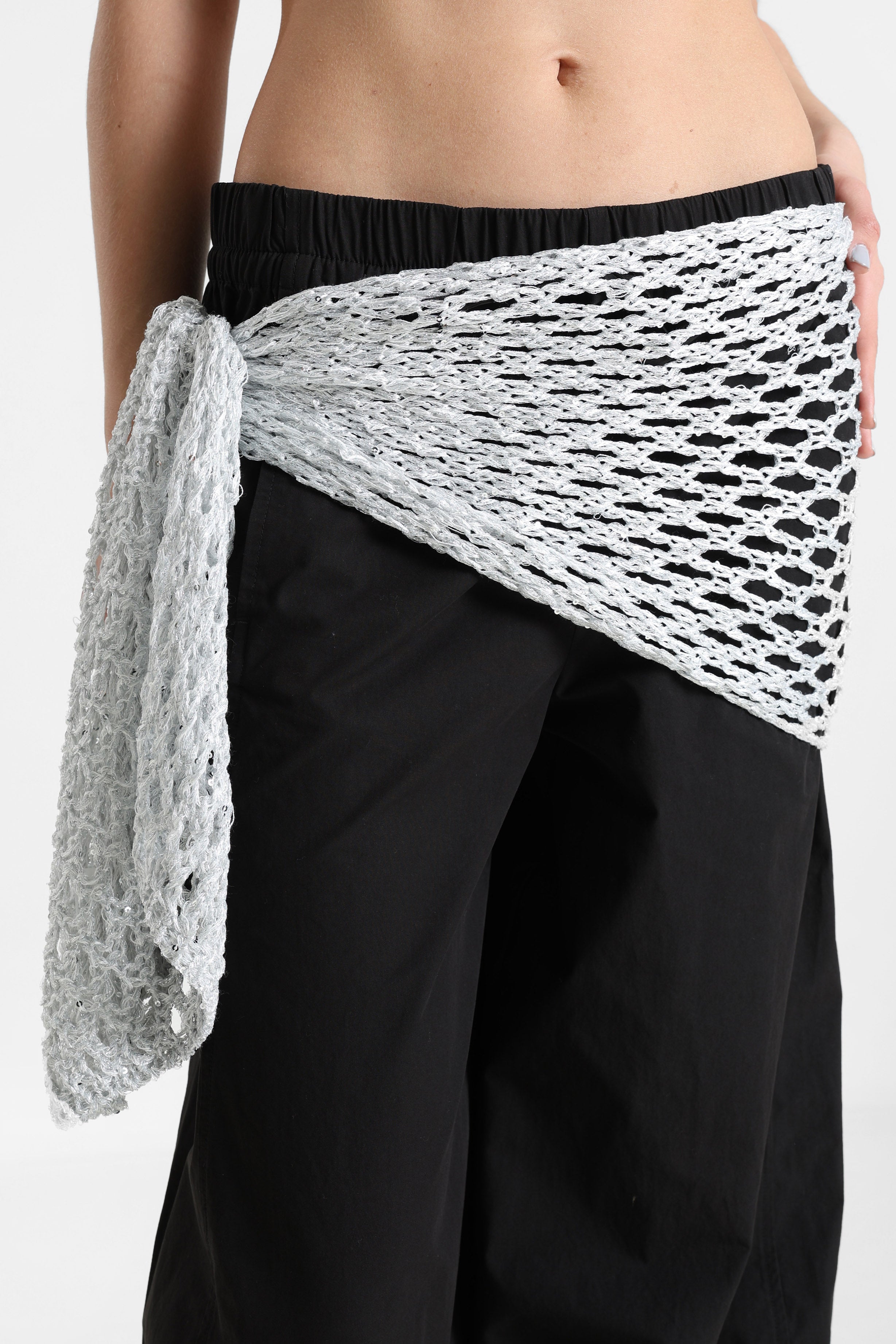 Häkeltuch / Foulard mit Strass - Silver