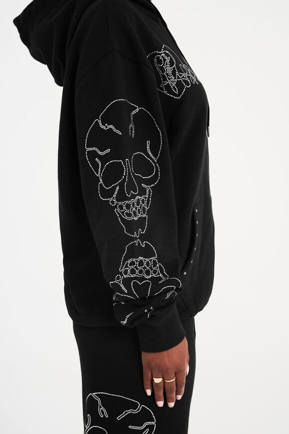 Crystal Skull Kapuzensweatjacke - Black