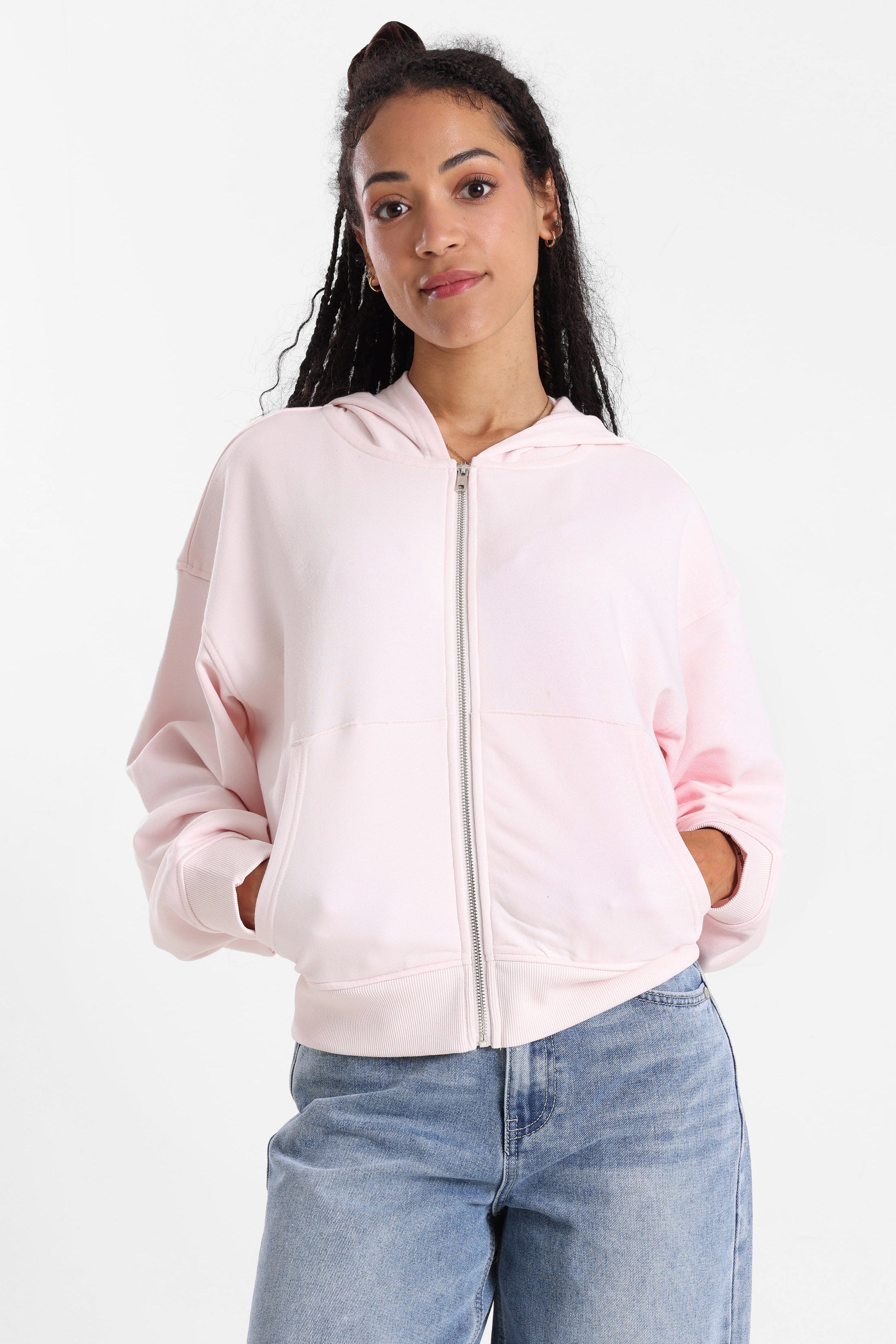 Kapuzensweatjacke - Hell Pink