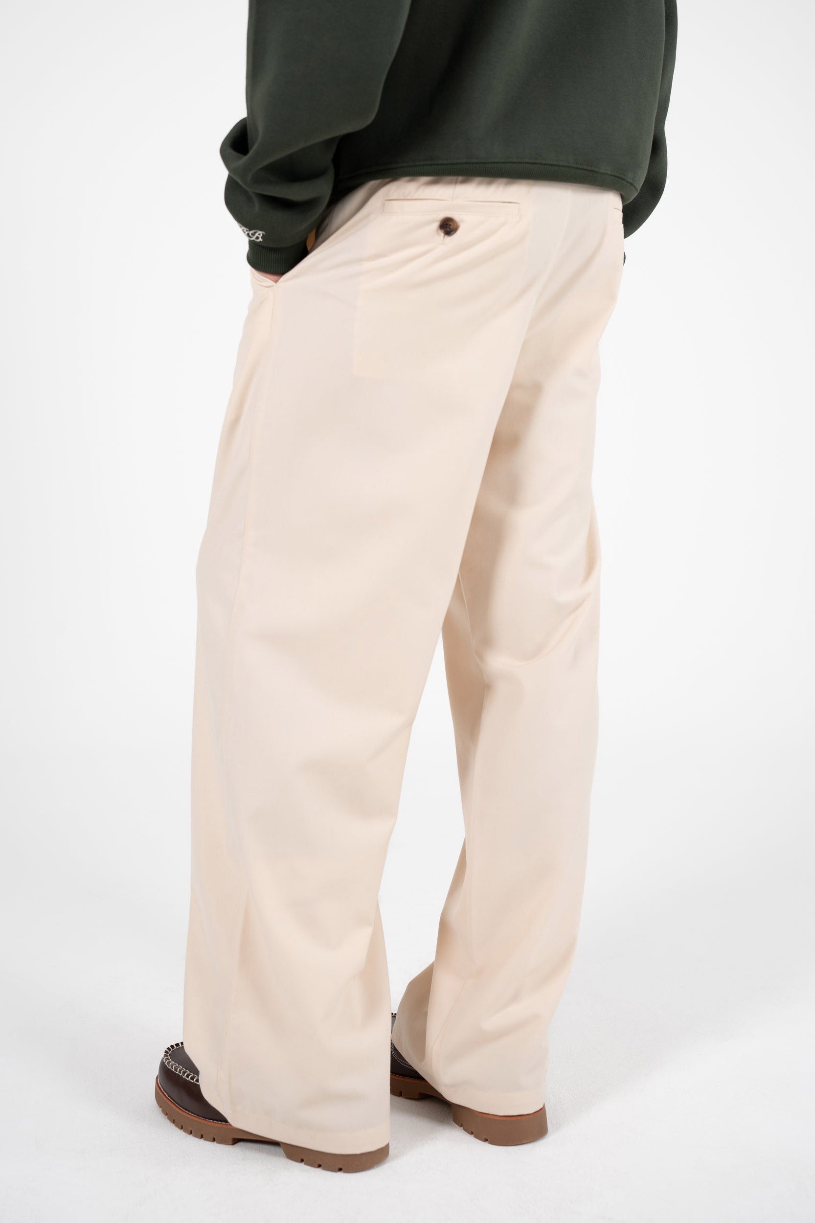 Fabric trousers - Cream