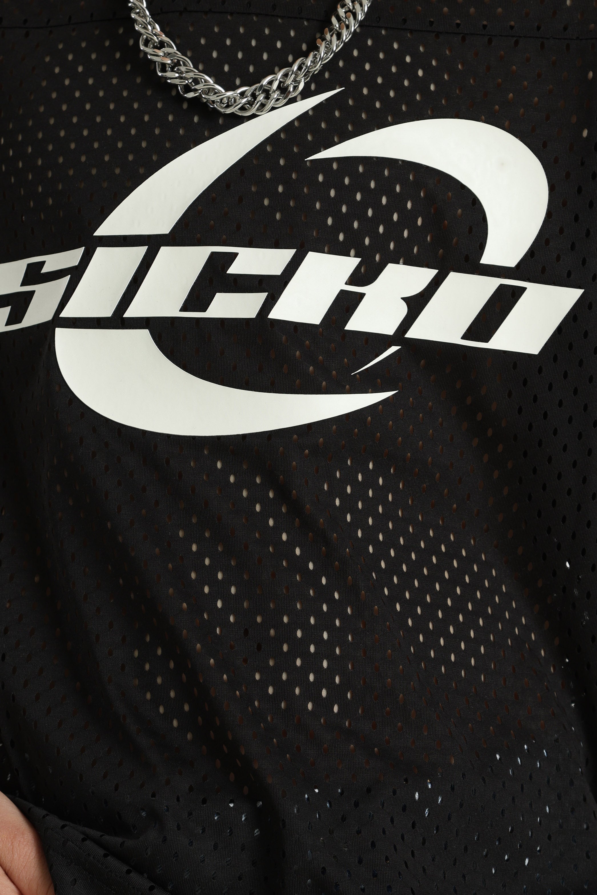 Mesh T-Shirt - Schwarz