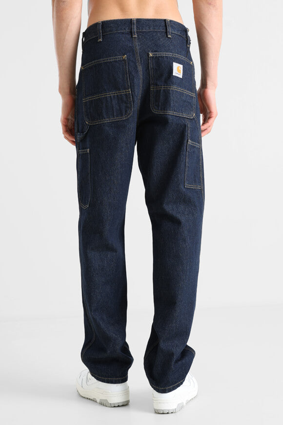 Single Knee Relaxed Straight Fit Jeans L32 - Blue Rinsed