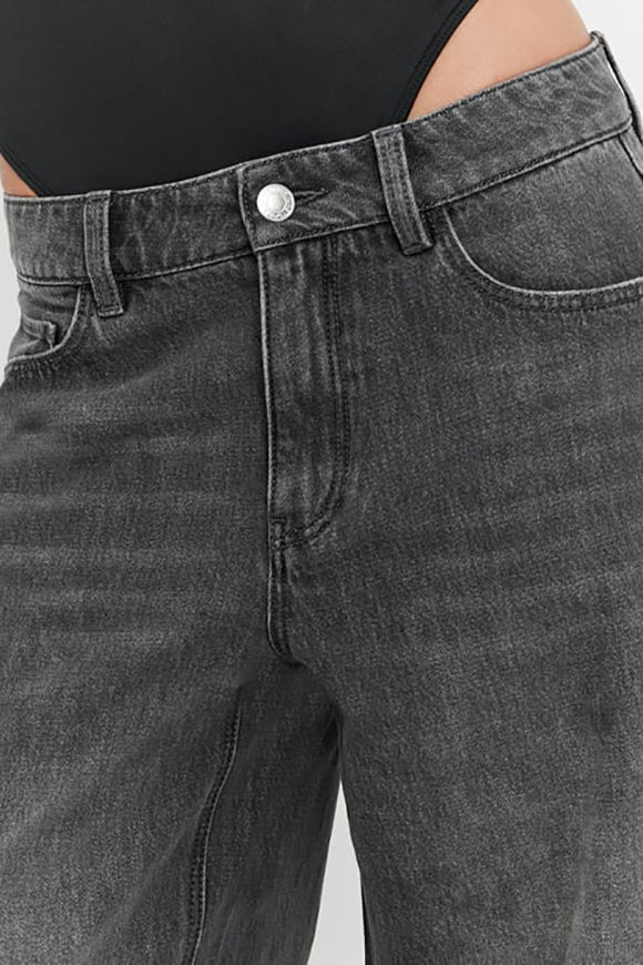 Barrel Fit Jeans - Black Washed