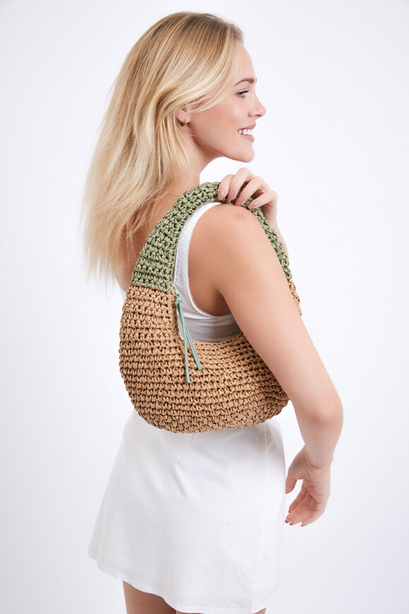 Paper handbag - Brown + Green