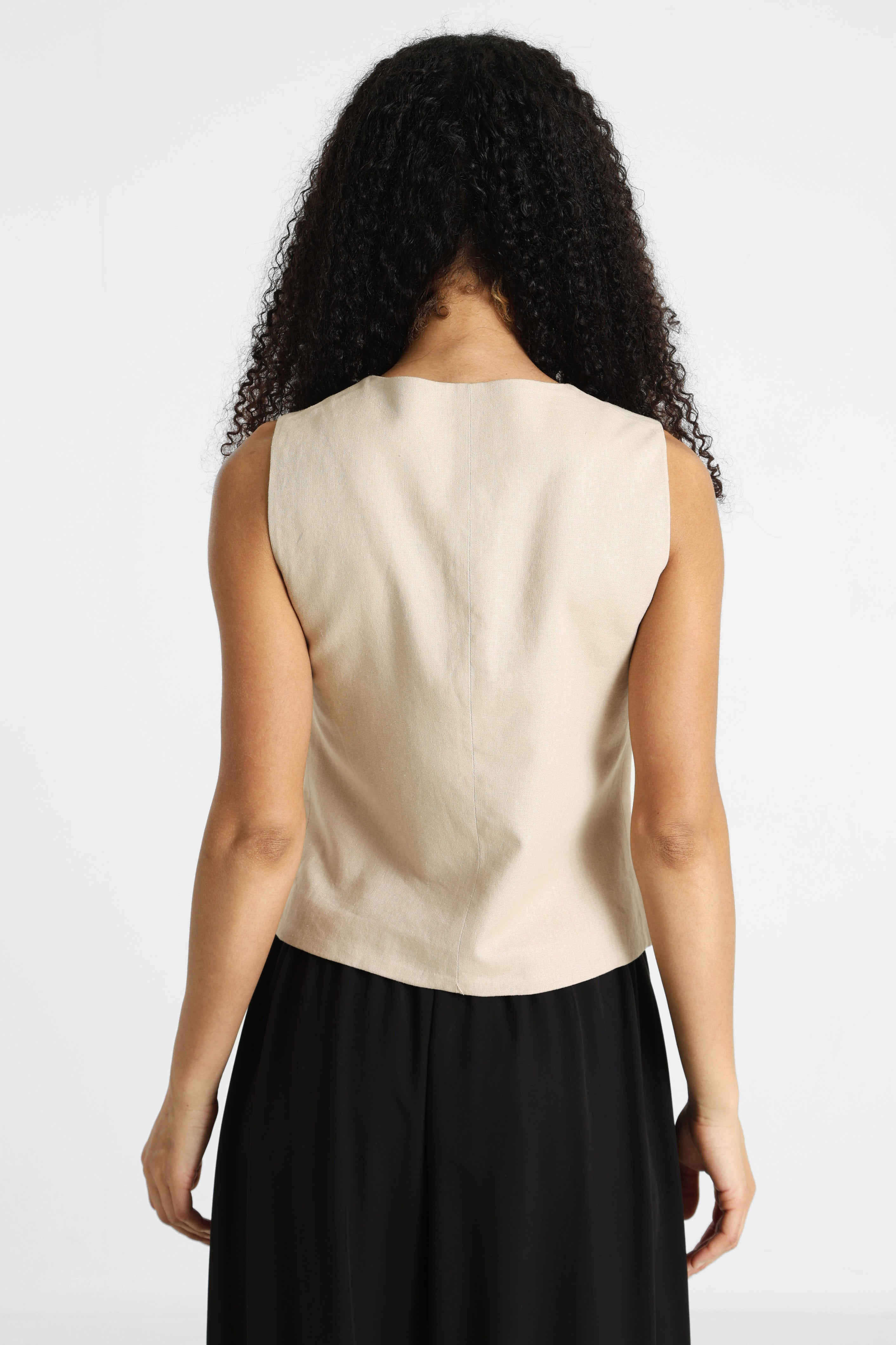 ONLGOA Leinenweste - Oxford Tan